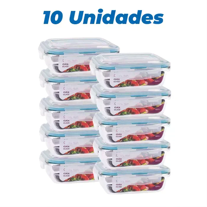 🔥ULTIMO DIA DE OFERTA - 10 Potes Vidro Hermético Marmita Mantimentos 640ml (FRETE GRÁTIS SÓ HOJE)