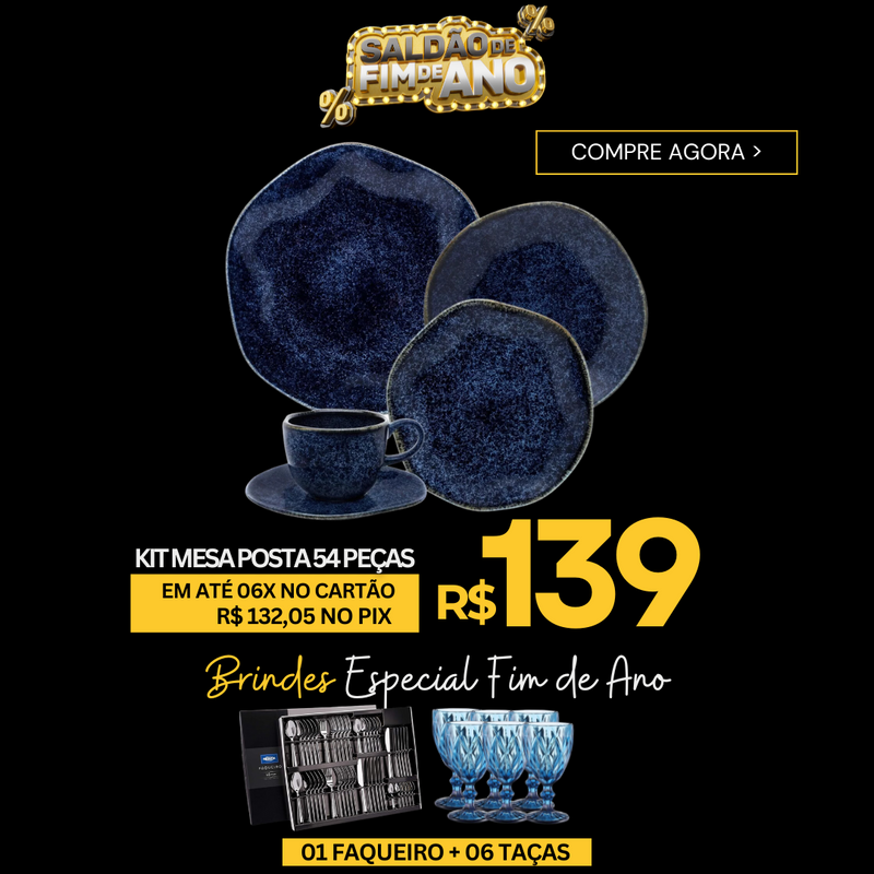 Peças Aparelho de Jantar em Porcelana Conjunto de Luxo Safira - OFERTA ESPECIAL FIM DE ANO