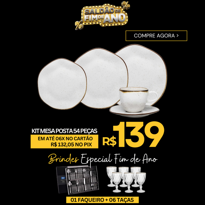 Aparelho de Jantar em Porcelana Conjunto de Luxo® - OFERTA ESPECIAL FIM DE ANO