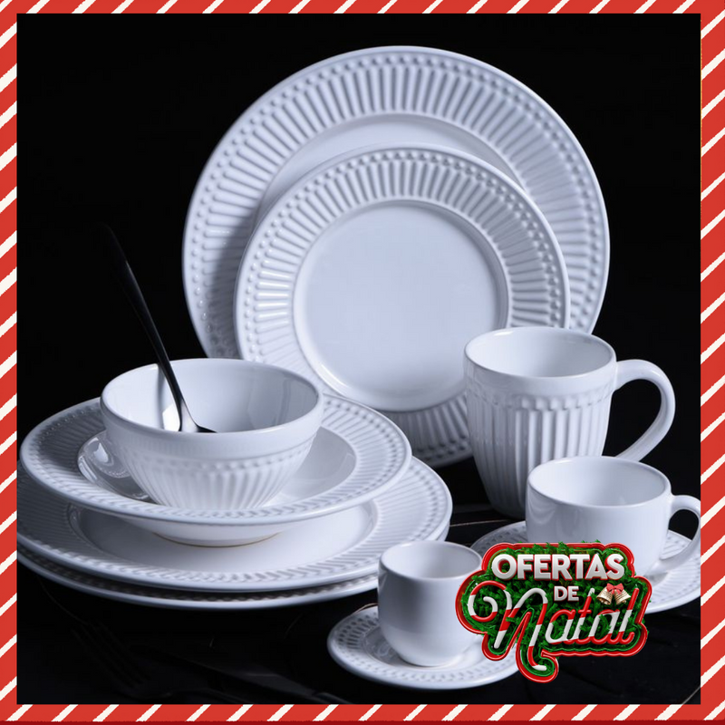 Aparelho de Jantar Roma Branco 42 pçs - OFERTAS DE NATAL