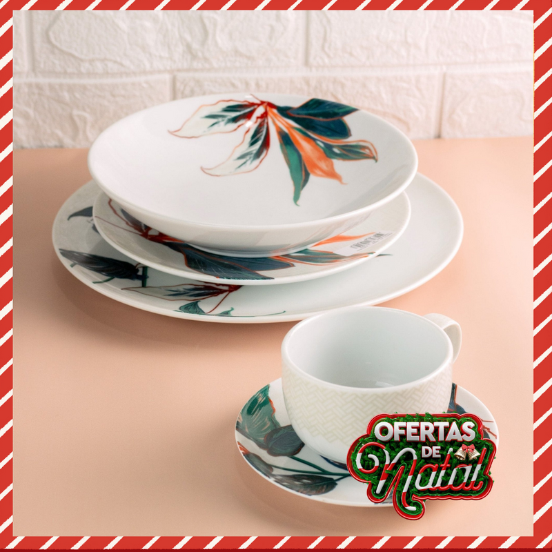 Aparelho de Jantar Tropical 30 peças - OFERTA DE NATAL