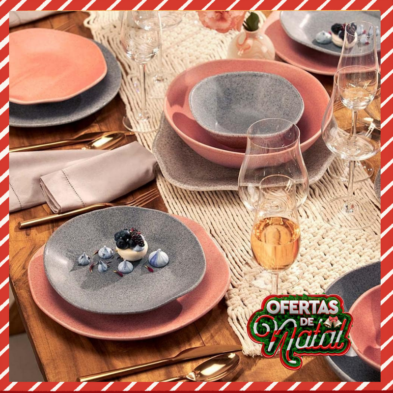 Aparelho de Jantar e Chá 48 peças Pitaia - OFERTA ESPECIAL DE NATAL