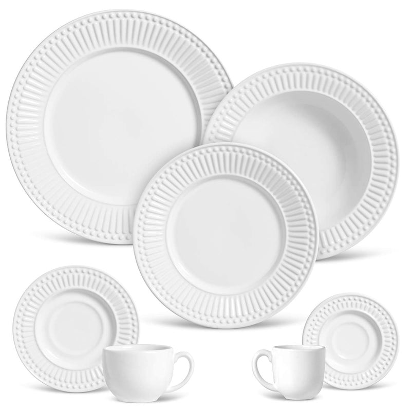 Aparelho de Jantar Roma Branco 42 pçs - OFERTAS DE NATAL